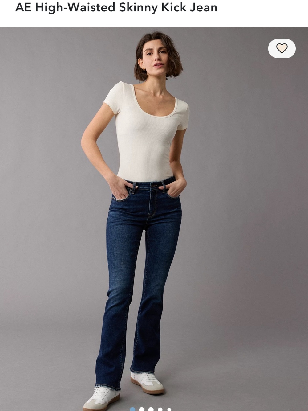 American Eagle Outfitters Dark Blue High-Waisted Skinny Kick Jeans